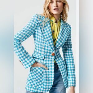 1 of 3 Smythe Blazer in Blue Houndstooth